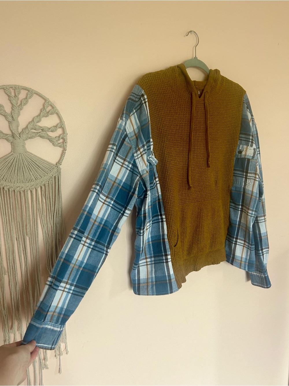 Upcycled Plaid Sweatshirt
